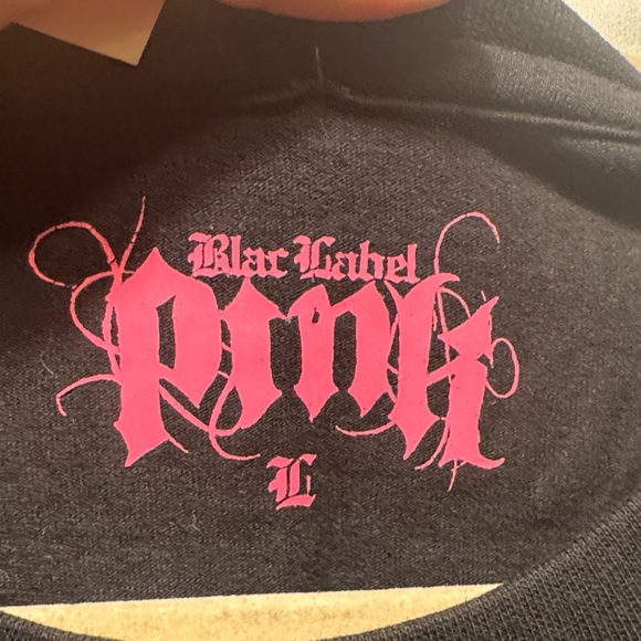Black Label Tee with Pink Graphic - Picture 2 of 5